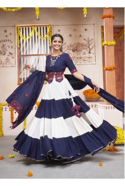 Vibrant Festivities Multi Color Rayon Navratri Chaniya Choli