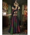 Multi-Colored Maslin Cotton Navratri Chaniya Choli With Mirror Work