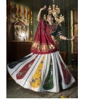 White Maslin Cotton Mirror Work Navratri Chaniya Choli