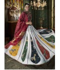 White Maslin Cotton Mirror Work Navratri Chaniya Choli