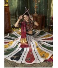 White Maslin Cotton Mirror Work Navratri Chaniya Choli