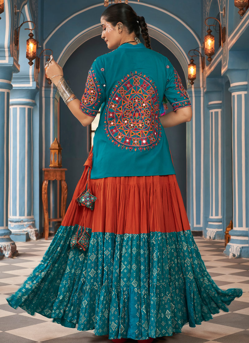 Radiant Multi-Color Viscose Rayon Mirror Work Navratri Lehenga Choli Dazzle in Style Radiant Multi-Color Viscose Rayon Mirror Work Navratri Lehenga Choli Dazzle in Style