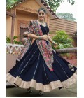 Navy Blue Viscose Rayon Navratri Chaniya Choli