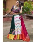 Multi Color Viscose Rayon Mirror Work Navratri Chaniya Choli