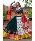 Multi Color Viscose Rayon Mirror Work Navratri Chaniya Choli