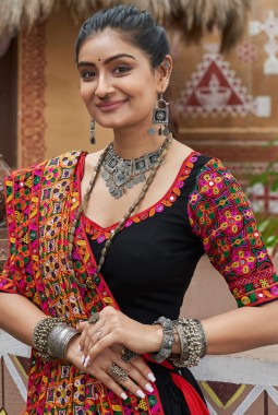 Black Viscose Rayon Navratri Chaniya Choli