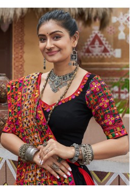 Black Viscose Rayon Navratri Chaniya Choli