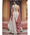 Beige Viscose Rayon Navratri Chaniya Choli And Dupatta