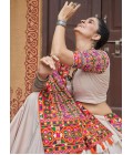 Beige Viscose Rayon Navratri Chaniya Choli And Dupatta