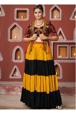 Multi Color Viscose Rayon Embroidered Navratri Chaniya Choli 