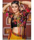 Multi Color Viscose Rayon Embroidered Navratri Chaniya Choli 