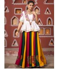 Multi Color Viscose Rayon Embroidery Navratri Chaniya Choli