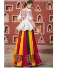 Multi Color Viscose Rayon Embroidery Navratri Chaniya Choli