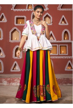 Multi Color Viscose Rayon Embroidery Navratri Chaniya Choli