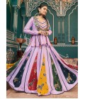 Lavender Poly Silk Mirror Work Navratri Chaniya Choli