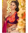 Beige Viscose Rayon Thread Embroidered Navratri Chaniya Choli Beige Viscose Rayon Thread Embroidered Navratri Chaniya Choli