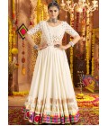 White Viscose Rayon Thread Embroidered Navratri Chaniya Choli White Viscose Rayon Thread Embroidered Navratri Chaniya Choli