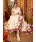 White Viscose Rayon Thread Embroidered Navratri Chaniya Choli White Viscose Rayon Thread Embroidered Navratri Chaniya Choli