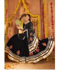 Black Viscose Rayon Thread Embroidered Navratri Chaniya Choli Black Viscose Rayon Thread Embroidered Navratri Chaniya Choli