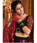 Black Viscose Mirror Embroidered Navratri Chaniya Choli