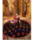 Black Viscose Mirror Embroidered Navratri Chaniya Choli