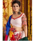 White Viscose Cotton Thread Embroidered Navratri Chaniya Choli White Viscose Cotton Thread Embroidered Navratri Chaniya Choli
