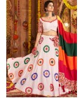 White Viscose Cotton Thread Embroidered Navratri Chaniya Choli White Viscose Cotton Thread Embroidered Navratri Chaniya Choli