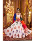 White Viscose Cotton Thread Embroidered Navratri Chaniya Choli White Viscose Cotton Thread Embroidered Navratri Chaniya Choli