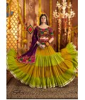 Multi Color Viscose Cotton Mirror Work Navratri Chaniya Choli Multi Color Viscose Cotton Mirror Work Navratri Chaniya Choli