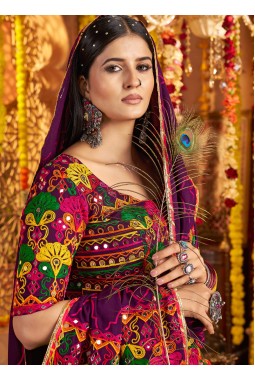 Multi Color Viscose Cotton Mirror Work Navratri Chaniya Choli