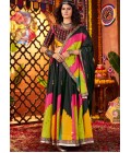 Black Gajji Silk Digital Print Navratri Chaniya Choli