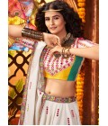 White Gajji Silk Mirror Work Navratri Chaniya Choli White Gajji Silk Mirror Work Navratri Chaniya Choli