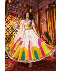 White Gajji Silk Mirror Work Navratri Chaniya Choli White Gajji Silk Mirror Work Navratri Chaniya Choli