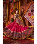 Multi Color Viscose Cotton Mirror Embroidered Navratri Chaniya Choli Multi Color Viscose Cotton Mirror Embroidered Navratri Chaniya Choli