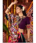 Multi Color Viscose Cotton Thread With Mirror Work Navratri Chaniya Choli