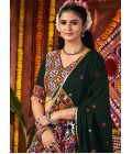 Green Viscose Cotton Thread With Mirror Work Navratri Chaniya Choli Green Viscose Cotton Thread With Mirror Work Navratri Chaniya Choli