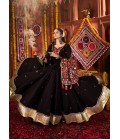 Black Viscose Cotton Thread With Mirror Work Navratri Chaniya Choli Black Viscose Cotton Thread With Mirror Work Navratri Chaniya Choli