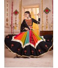 Multi Color Viscose Cotton Thread Mirror Work Navratri Chaniya Choli Multi Color Viscose Cotton Thread Mirror Work Navratri Chaniya Choli
