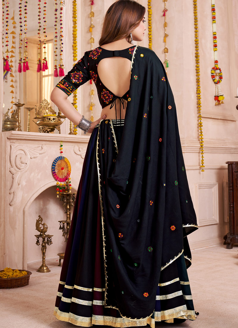 Multi Color Viscose Cotton Thread Work Navratri Chaniya Choli Multi Color Viscose Cotton Thread Work Navratri Chaniya Choli