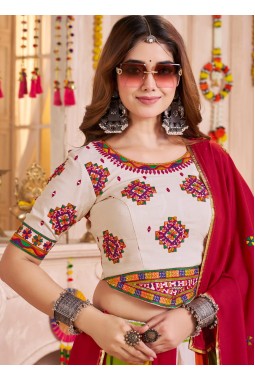 Multi Color Viscose Cotton Mirror Work Navratri Chaniya Choli