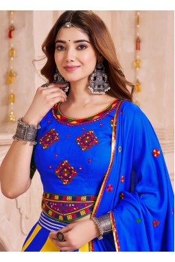 Multi Color Viscose Cotton Mirror Work Navratri Chaniya Choli