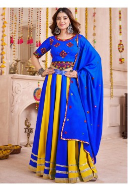 Multi Color Viscose Cotton Mirror Work Navratri Chaniya Choli