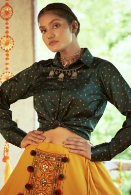 Mustard Yellow Cotton Navratri Chaniya Choli