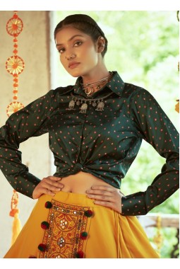 Mustard Yellow Cotton Navratri Chaniya Choli