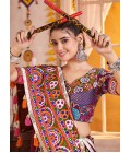 Purple Viscose Cotton All Over Print Navratri Chaniya Choli