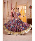 Purple Viscose Cotton All Over Print Navratri Chaniya Choli