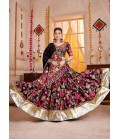 Black Viscose Cotton Lampi Border Navratri Chaniya Choli