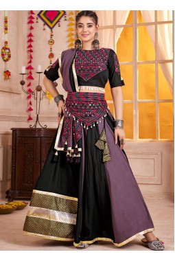 Multi Color Viscose Cotton Lampi Border Navratri Chaniya Choli