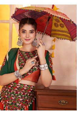 Multi Color Viscose Cotton Kachi Work Navratri Chaniya Choli
