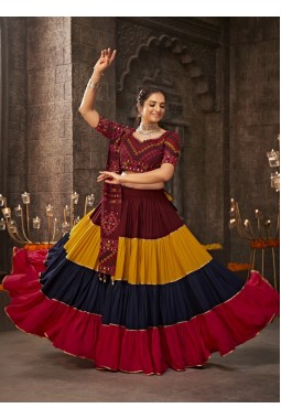 Multi Color Rayon Navratri Chaniya Choli